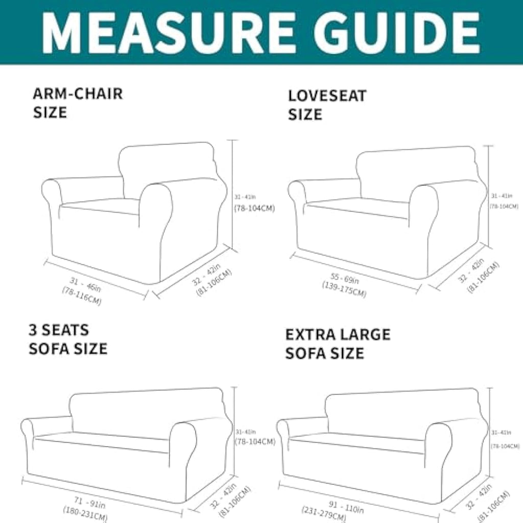 XINEAGE Velvet Sofa Cover | 3 Seater Stretch Couch Slipcover, Peacock Blue