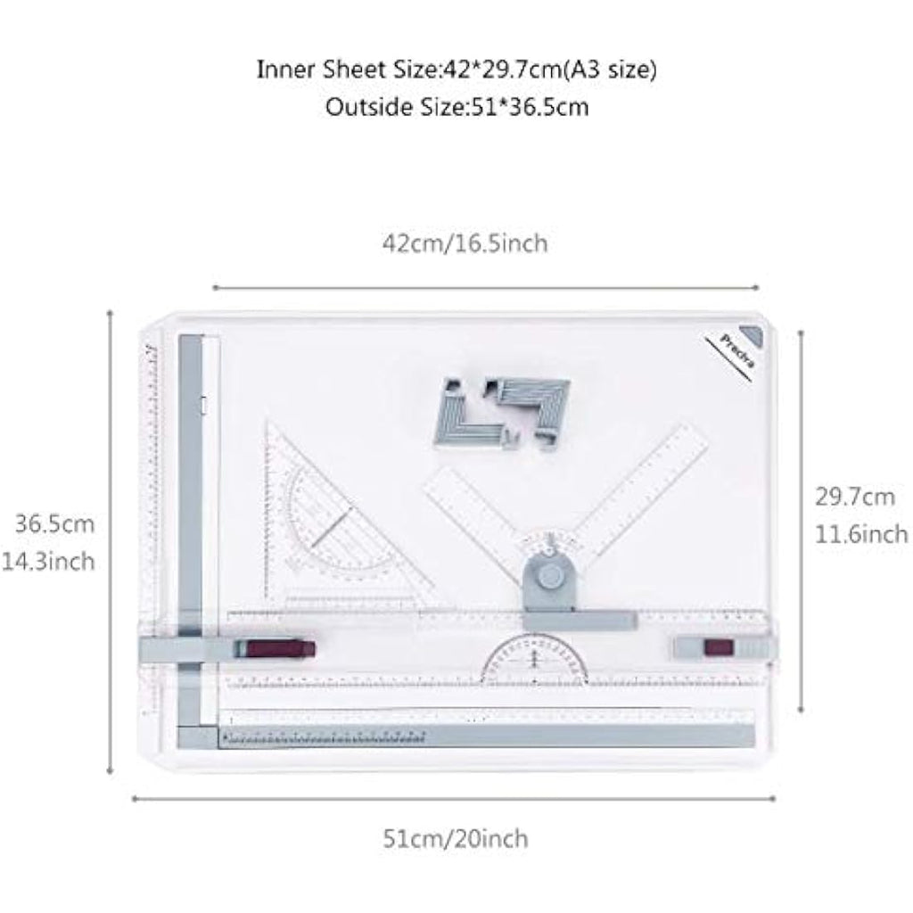 Preciva A3 Drawing Board – Technical Drafting Table with Parallel Motion