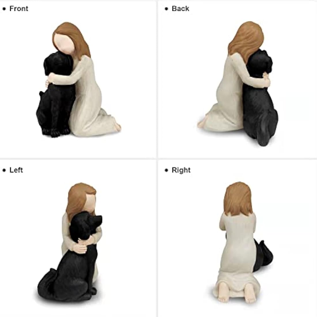 Carracci Black Dog Angel Figurine | Hand-Painted Resin Pet Memorial Gift