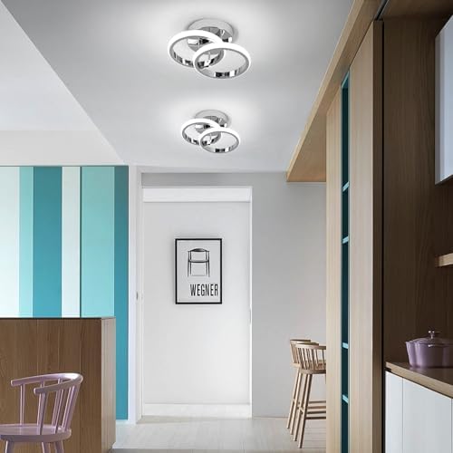 EIDISUNY Modern LED Ceiling Light – 22W Cool White 6000K Chrome Fixture