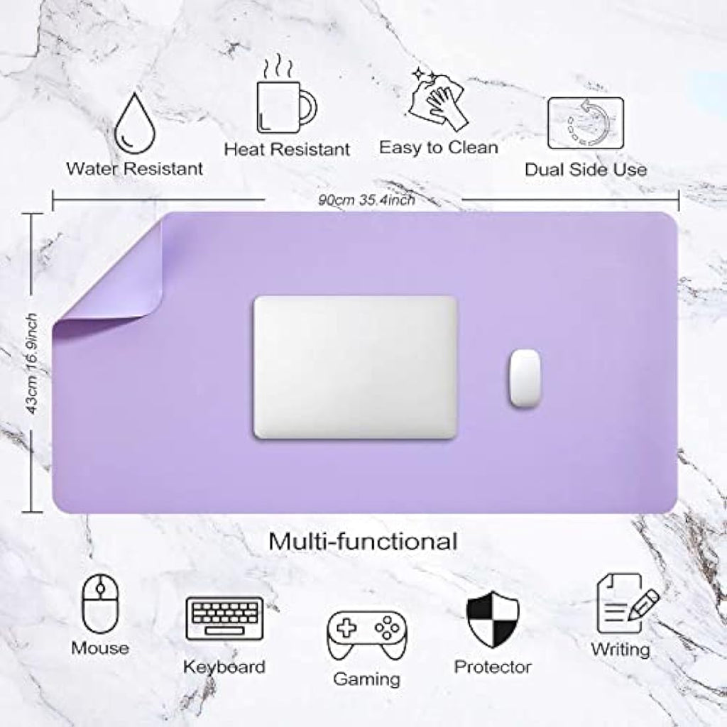 DOBAOJIA Large PU Leather Desk Pad – Waterproof Dual-Side Mouse Mat