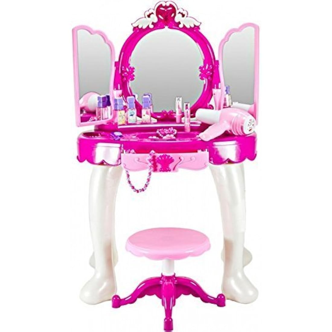 Delex Girls Princess Vanity Table Playset with Mirror, Lights & Music