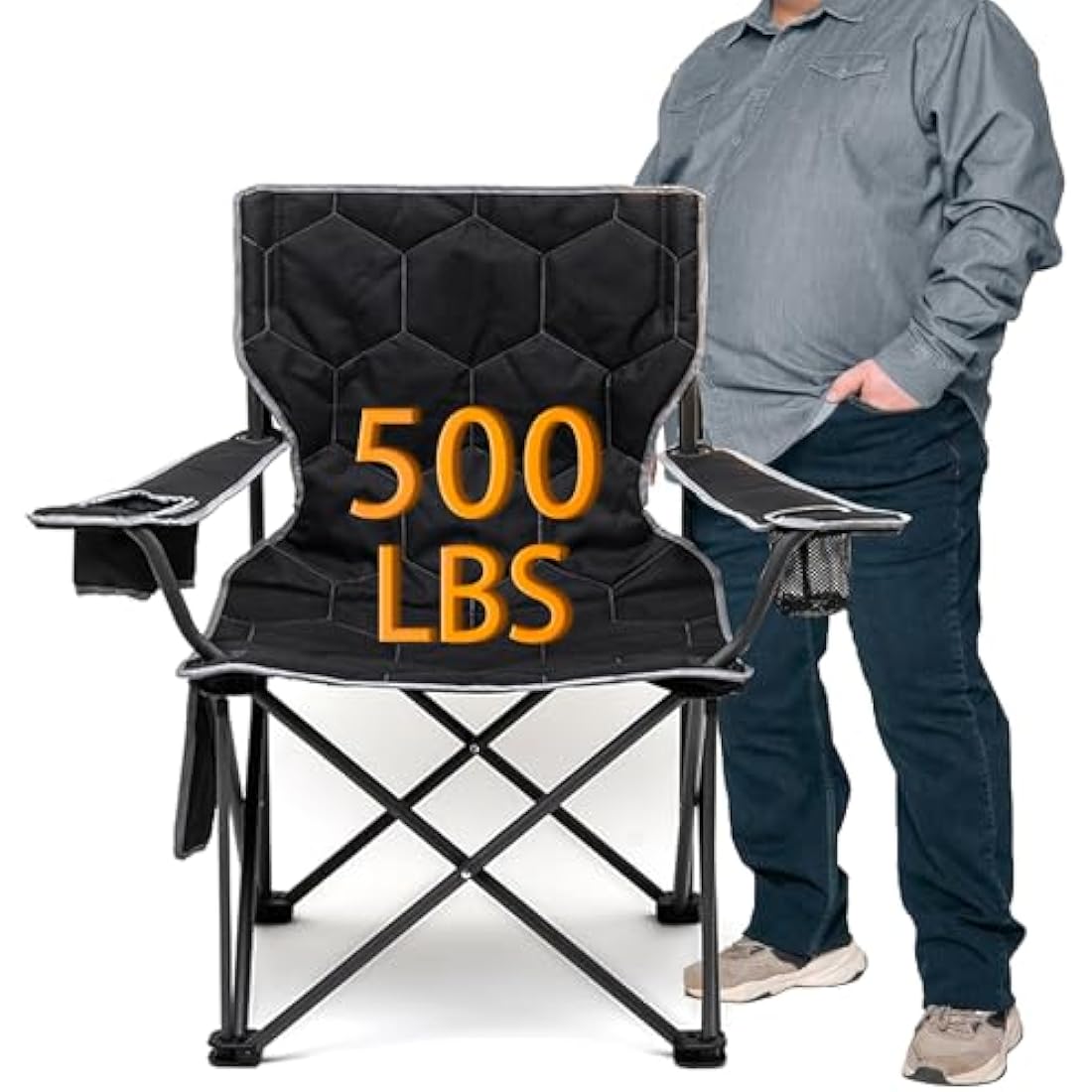 Sunnyfeel Oversized Camping Chair – Heavy Duty Folding Seat, 500lb Capacity