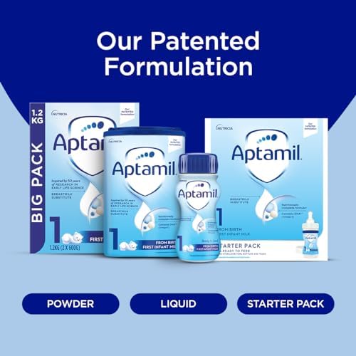 Aptamil 1 First Baby Milk Powder – Palm Oil Free Formula, 1.2kg (3 Pack)