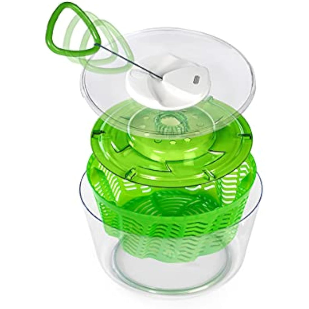 Zyliss Easy Spin 2 Salad Spinner – Large 6L Green Vegetable Dryer