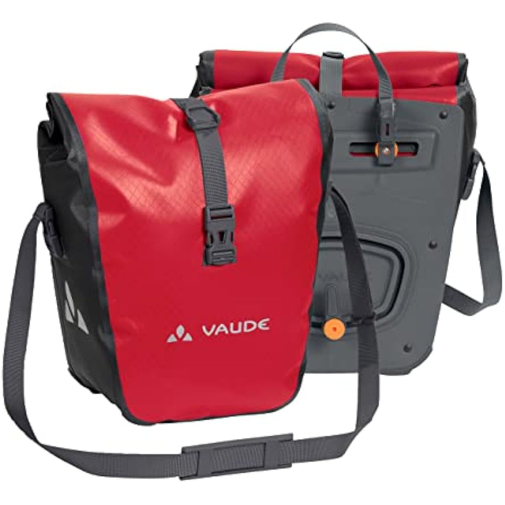 Vaude Aqua Front Pannier – Waterproof Bike Bag with Shoulder Strap, Red