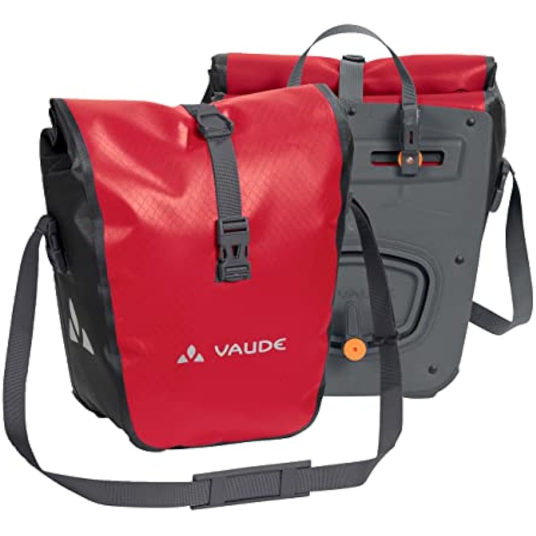 Vaude Aqua Front Pannier – Waterproof Bike Bag with Shoulder Strap, Red
