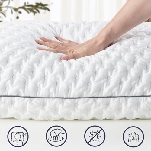 BedStory Shredded Memory Foam Cooling Pillows for Neck Pain, 2 Pack