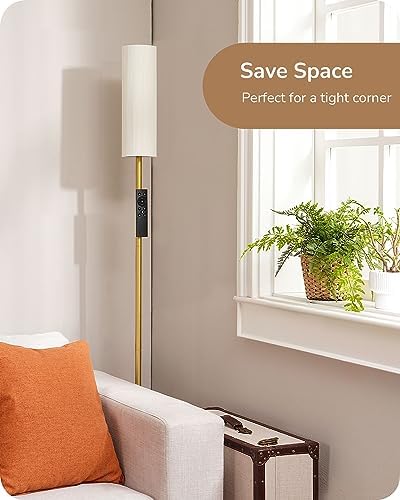 EDISHINE LED Floor Lamp | Dimmable Standing Lamp with Remote Control, Gold