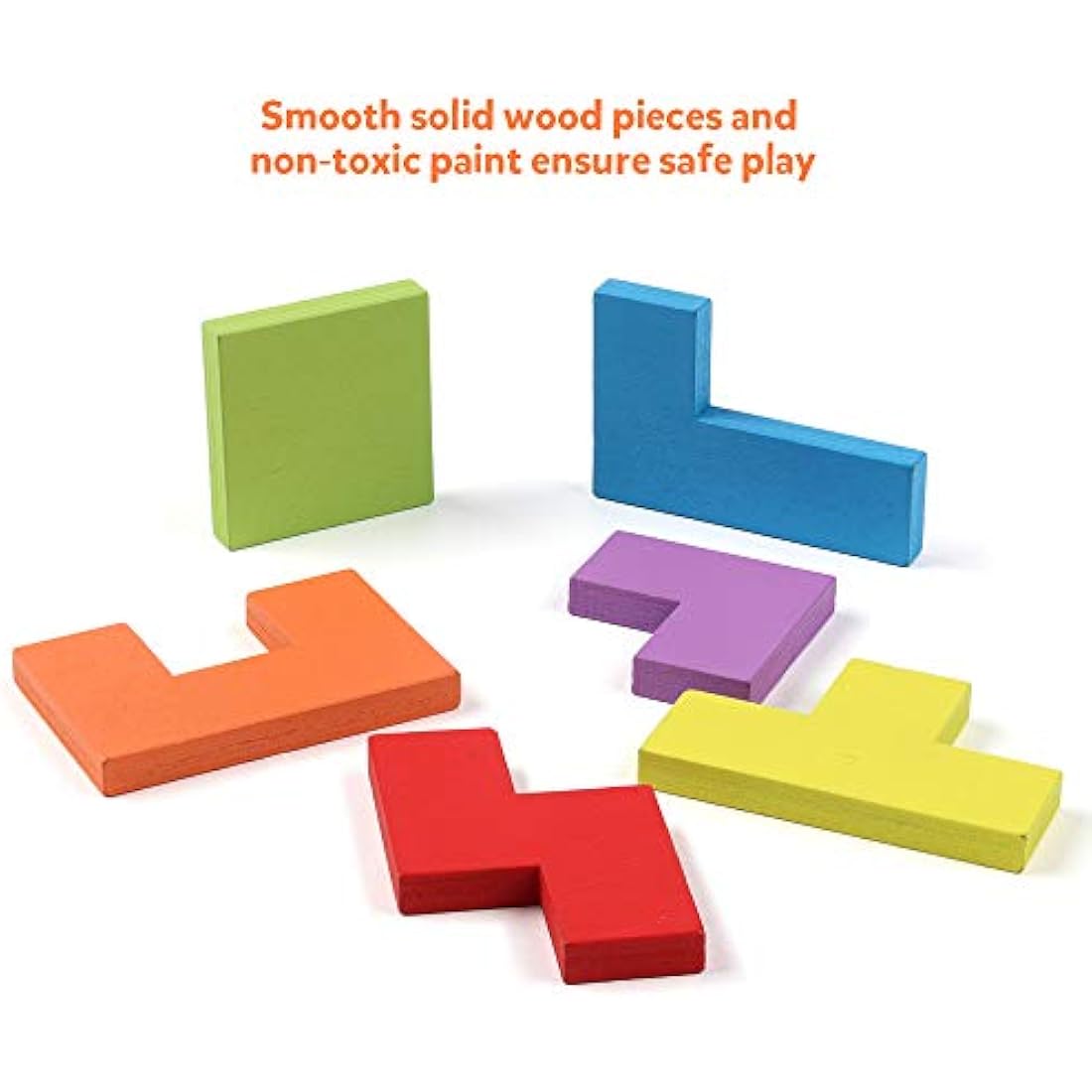 Coogam Wooden Tangram Brain Teaser Puzzle – 40pc Educational Jigsaw Toy