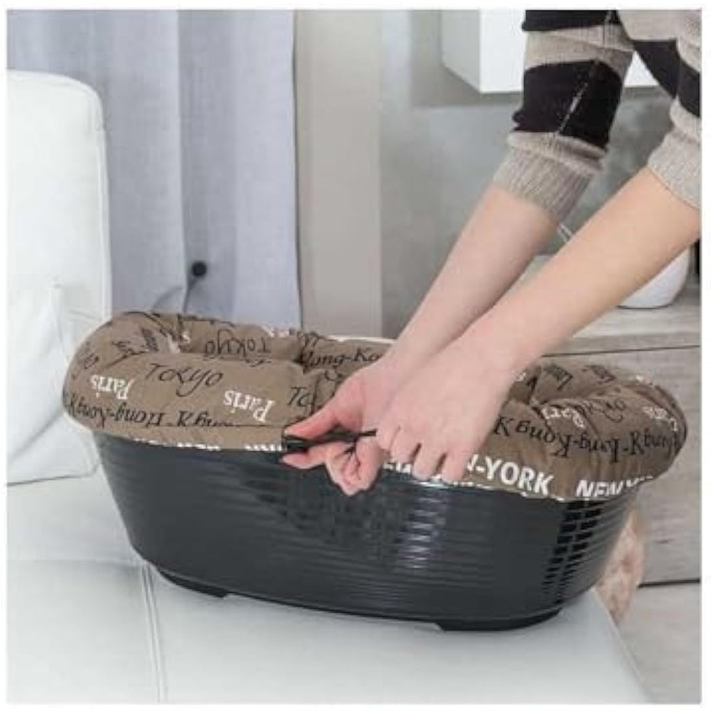 Ferplast SOFA' Plastic Dog and Cat Bed with Washable Cotton Cushion