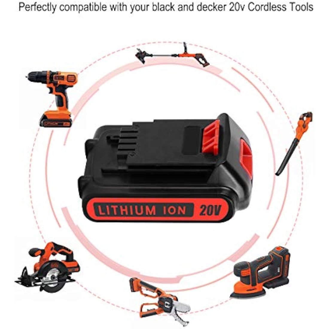 Geelink 3.0Ah 20V Lithium Ion Battery for Black and Decker LBXR20