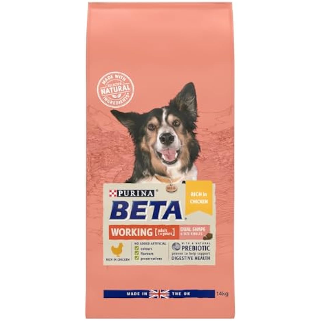 Beta Working Dog Chicken Dry Dog Food - Natural Ingredients - 14kg