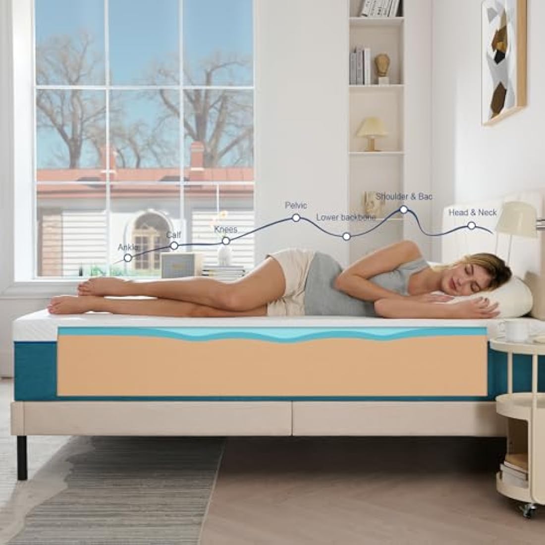 Hiimgo Single Memory Foam Mattress | Gel Breathable Medium Firm (90x190)