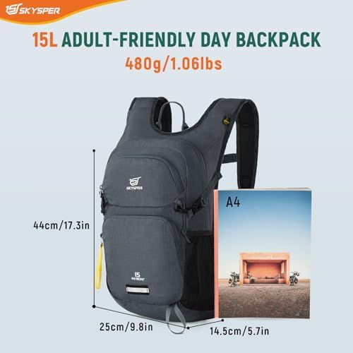 SKYSPER 15L Hiking Backpack – Lightweight Recycled Travel Day Pack