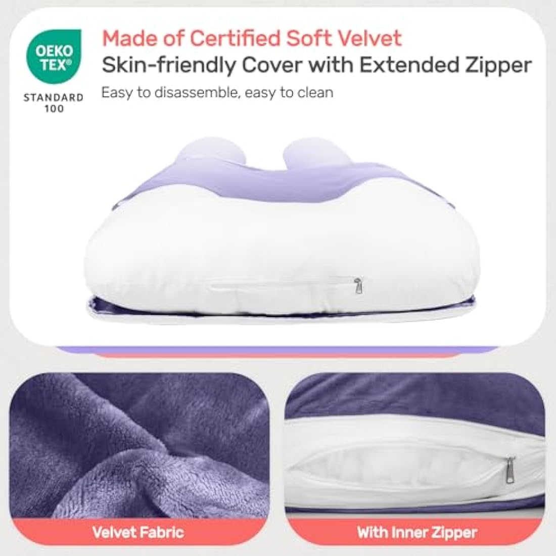 Nuliie U-Shaped Pregnancy Pillow | Full Body Maternity Support – Purple