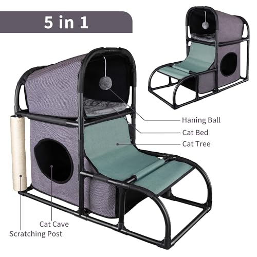 Goetland Modern Cat Tree Condo – Large Pet Tower with Scratching Post
