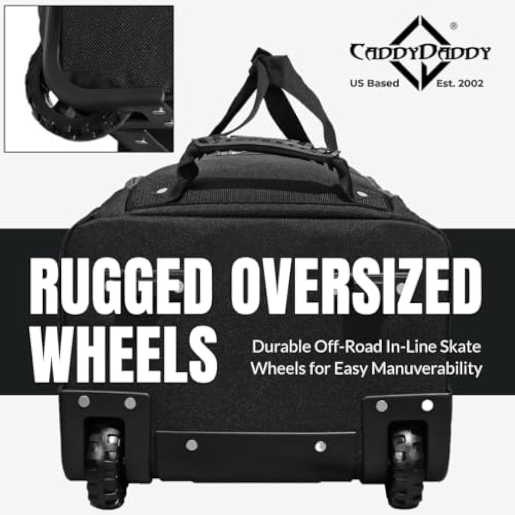 CaddyDaddy Enforcer Hard Top Golf Travel Bag - Padded 1800D with Wheels