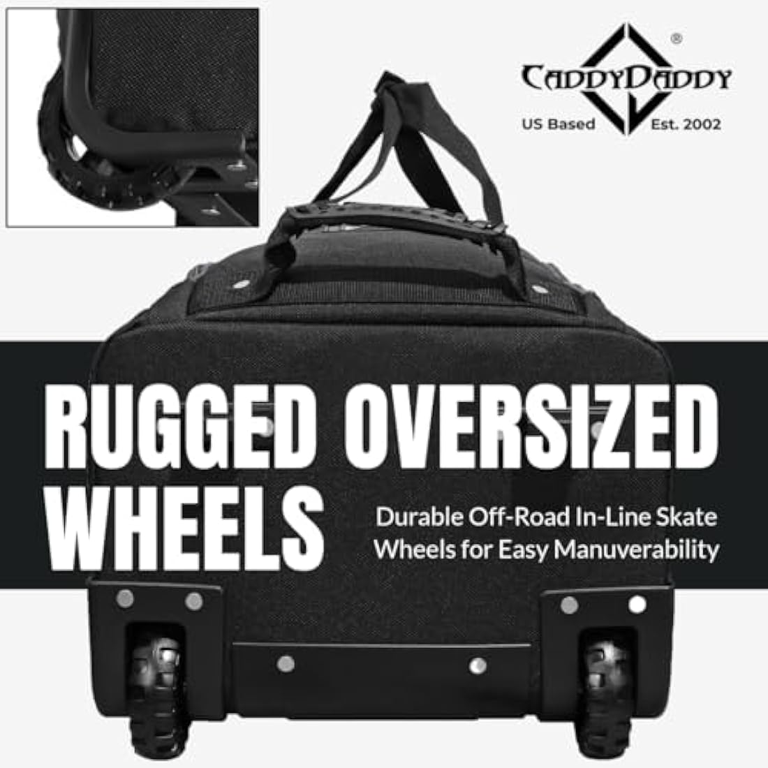 CaddyDaddy Enforcer Hard Top Golf Travel Bag - Padded 1800D with Wheels