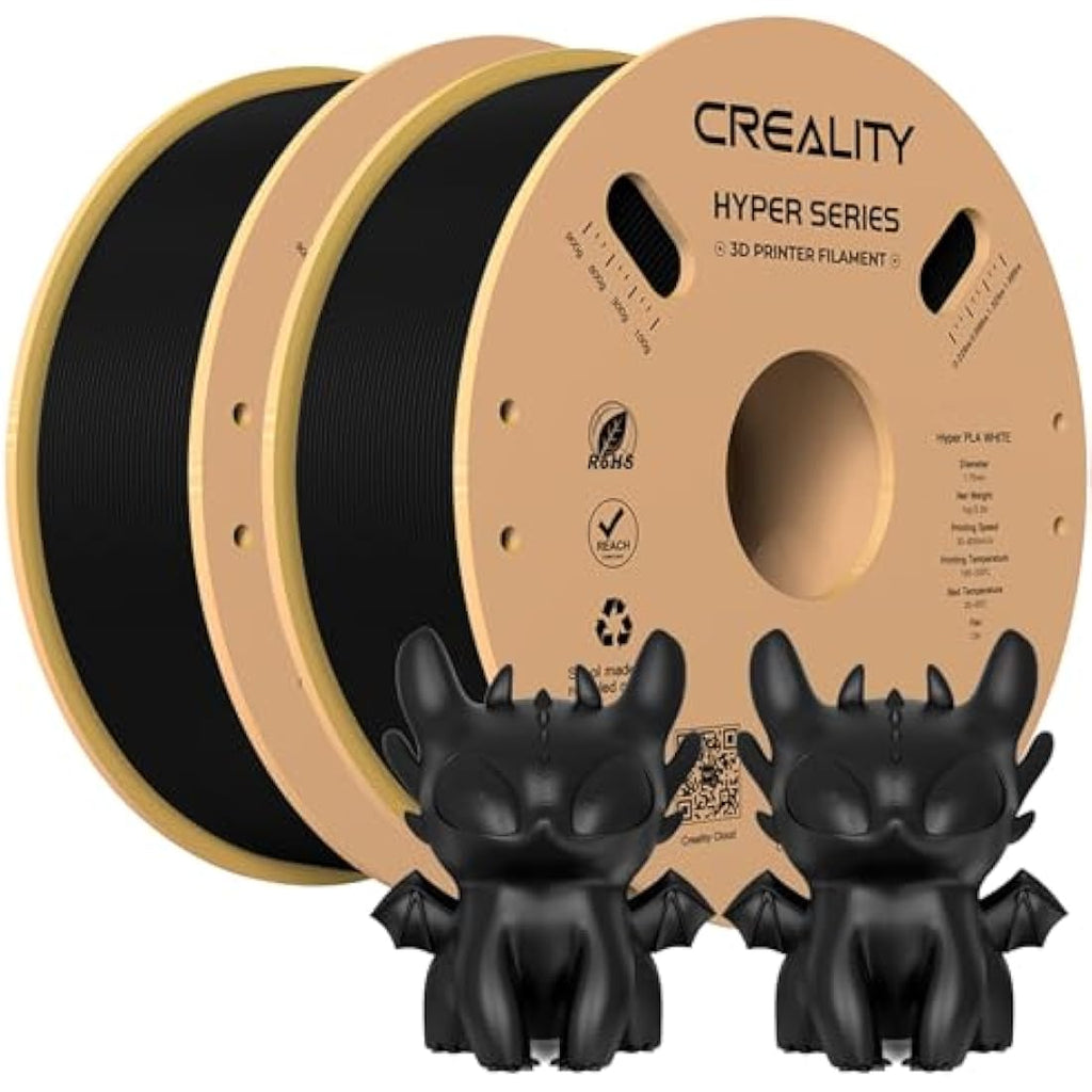 Creality Hyper PLA 3D Printer Filament | 1.75mm High-Speed Black 2kg