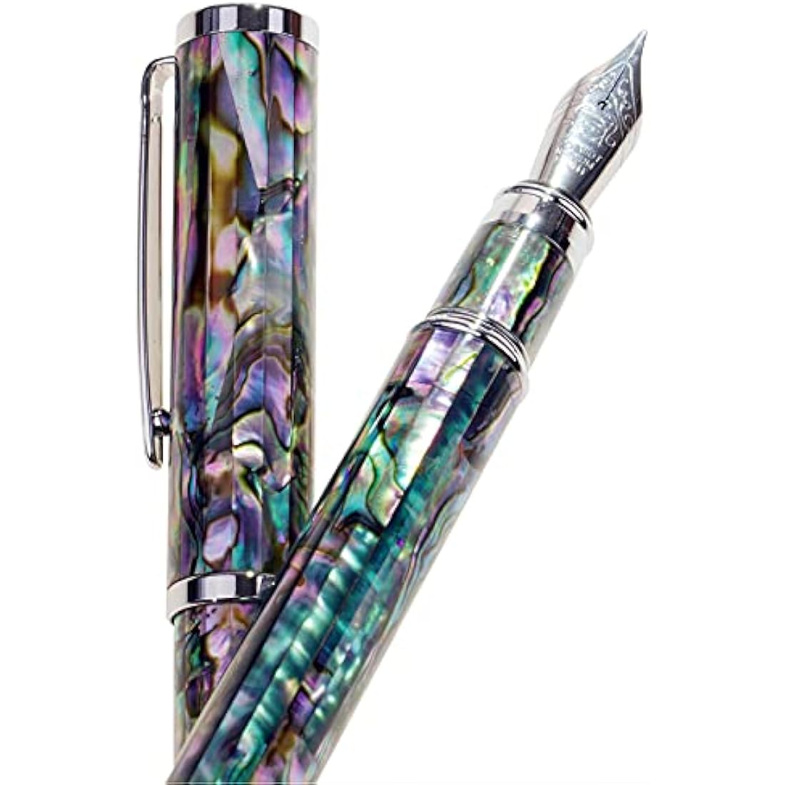 LACHIEVA LUX Abalone Sea Shell Fountain Pen – Handmade Fine Nib Gift Set