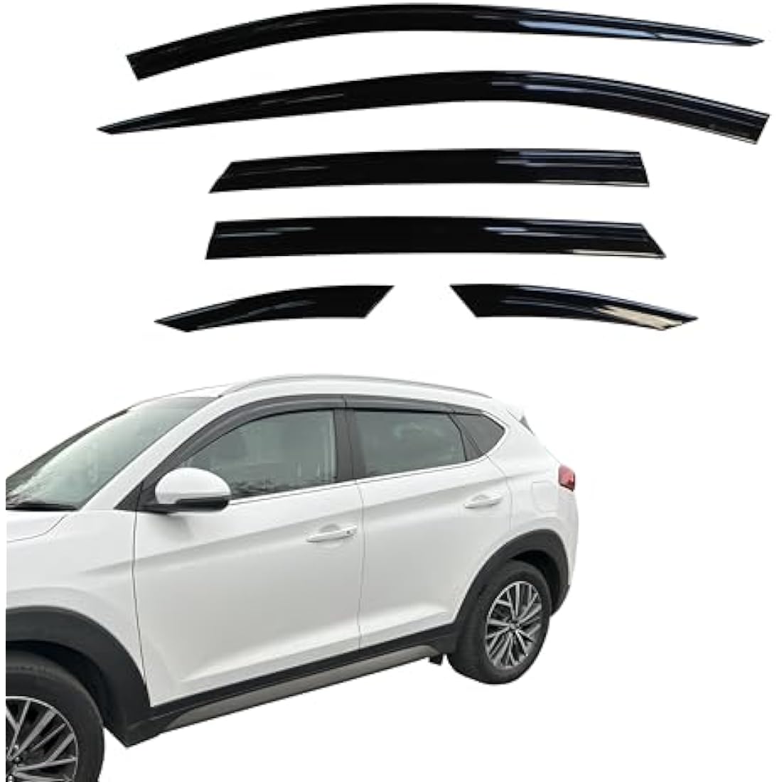 Auto Clover Wind Deflectors for Hyundai Tucson 2015-2020 | 6-Piece Set