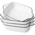 NUTRIUPS 34oz Ceramic Baking Dishes – Set of 4 Rectangular Lasagna Pans