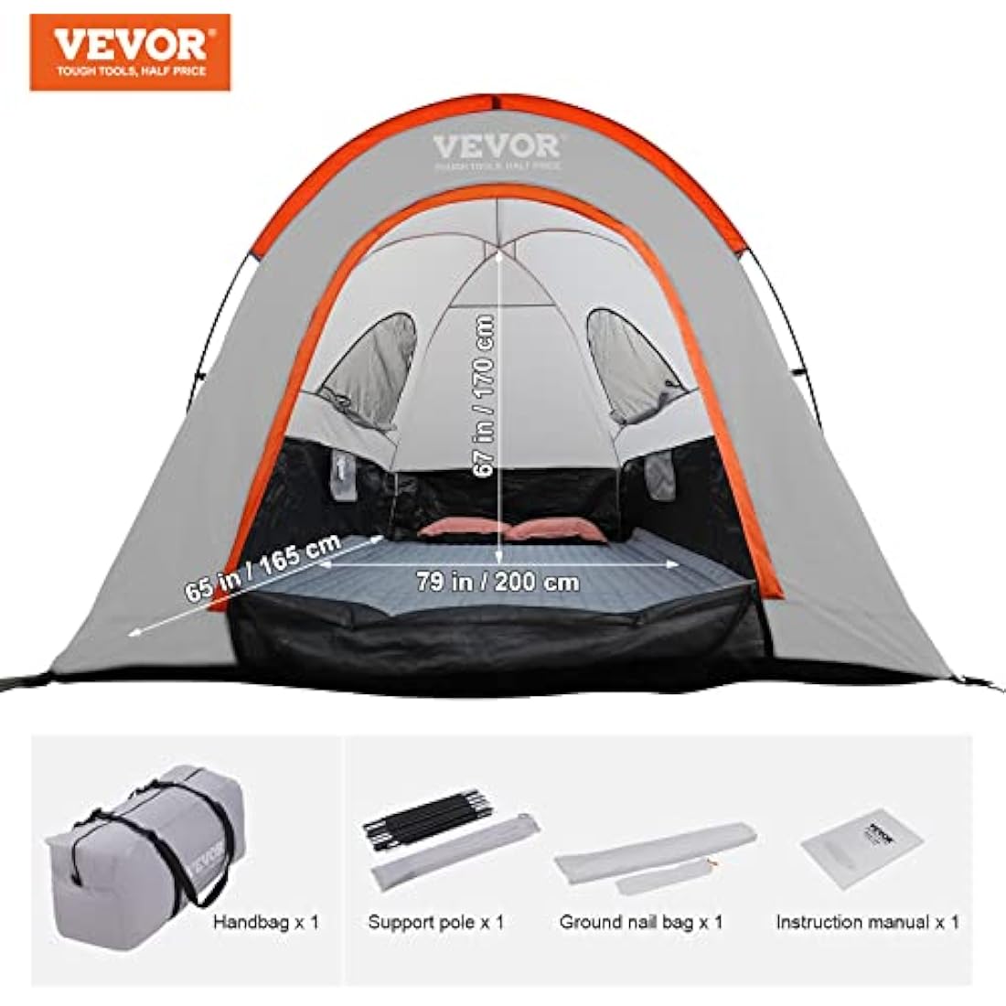 VEVOR Truck Bed Tent | Waterproof 6.4-6.7ft Pickup Tent with Rainfly