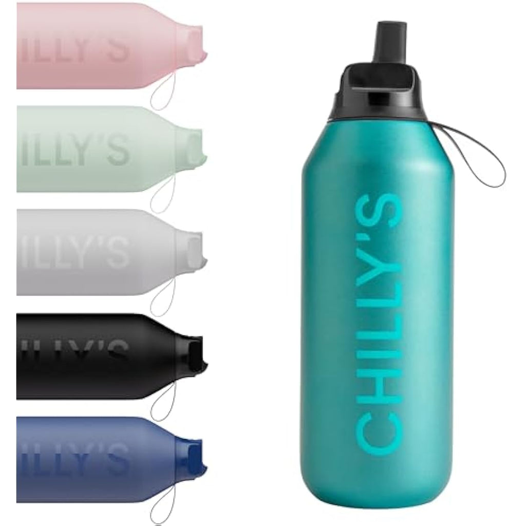 Chilly's Series 2 Flip Water Bottle – Insulated Stainless Steel, 1L
