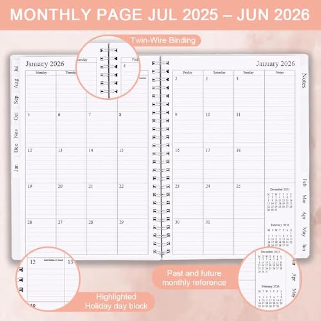 A5 Academic Diary 2025-2026 – Weekly & Monthly Planner