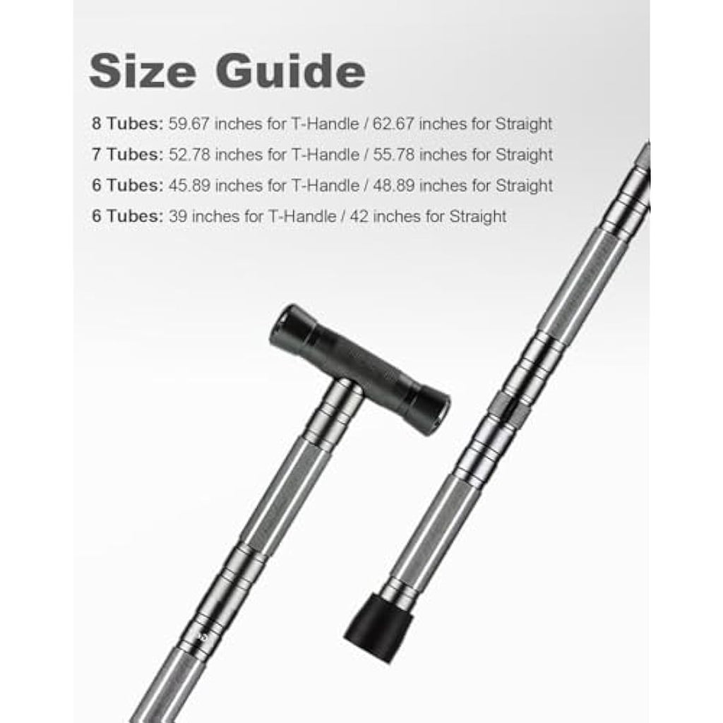 aiGear Aluminum Tactical Trekking Poles | Adjustable Hiking Stick - Black