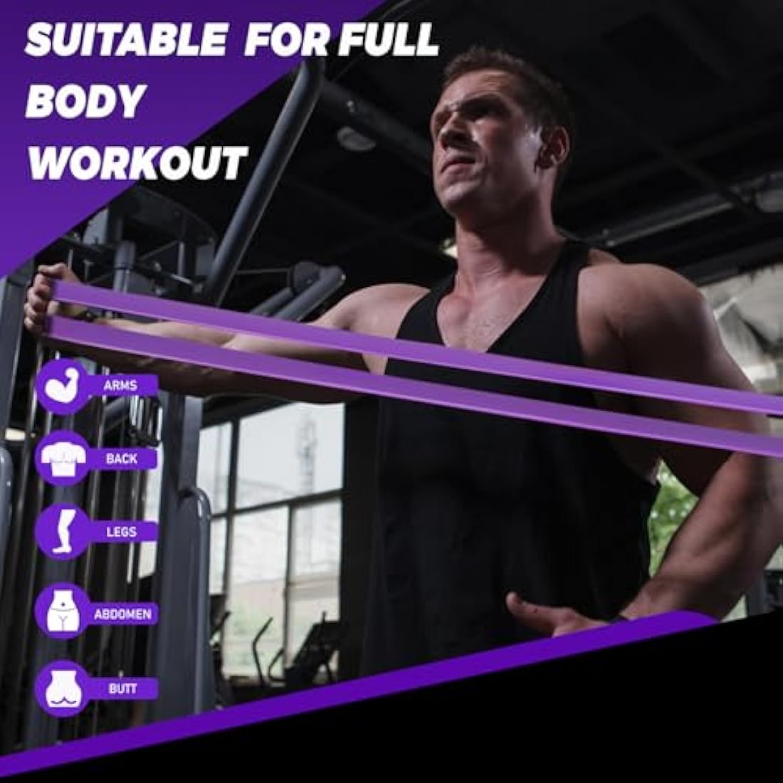 TOMSHOO 5-Pack Pull Up Assist Bands – Natural Latex Resistance Set