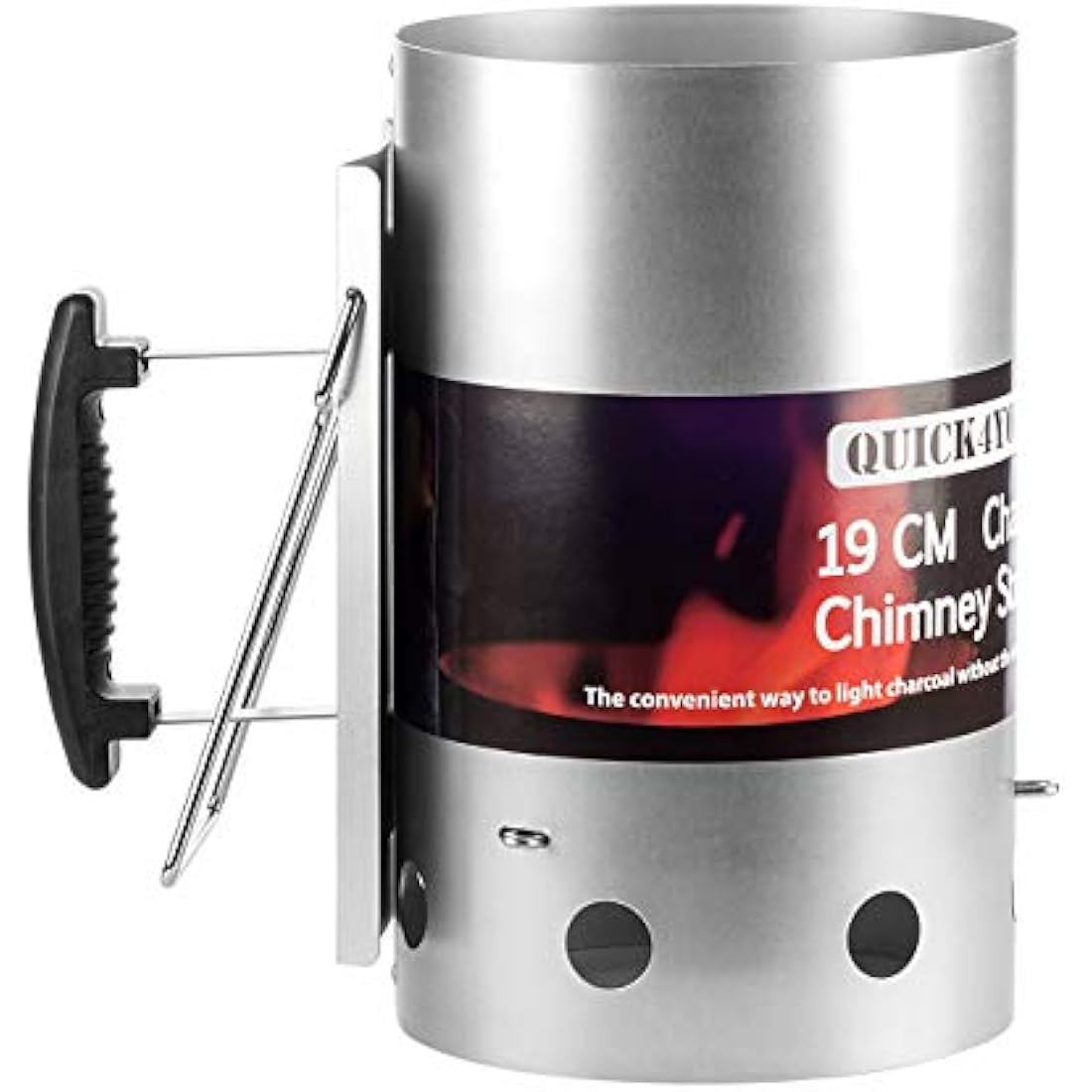 Charcoal Chimney Starter with Safety Handle for BBQ Grills