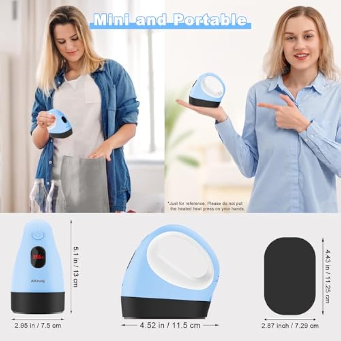 ARJudy Mini Heat Press Machine | Portable Iron for T-Shirts & HTV Vinyl
