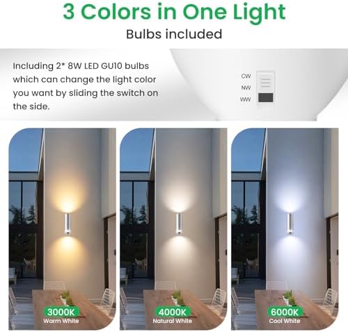 ALUSSO LED Up Down Wall Light – PIR Motion Sensor IP65 Outdoor Security Lamp