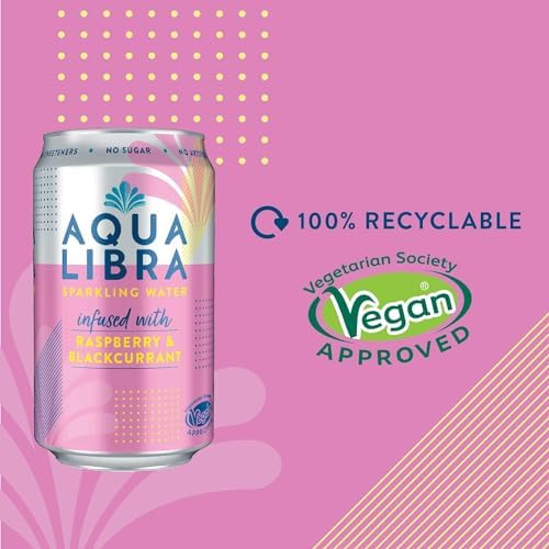 Aqua Libra Raspberry & Blackcurrant Sparkling Water - 330ml (Pack of 12)