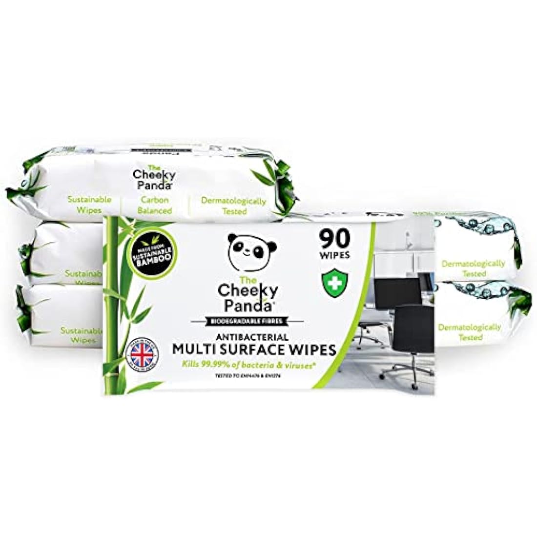 The Cheeky Panda Antibacterial Bamboo Surface Wipes | 6 Pack (540)