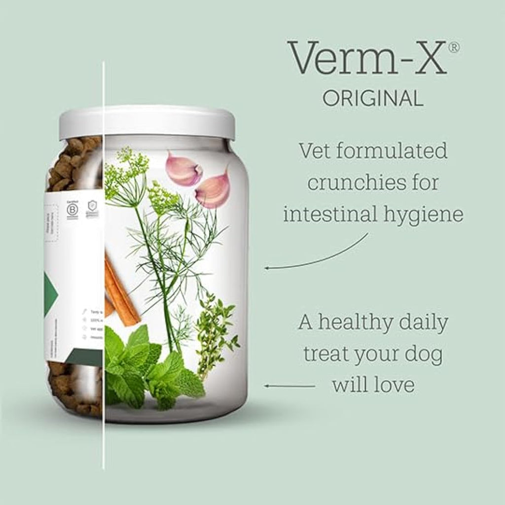 Verm-X Natural Dog Treats | Herbal Intestinal Hygiene & Gut Supplement