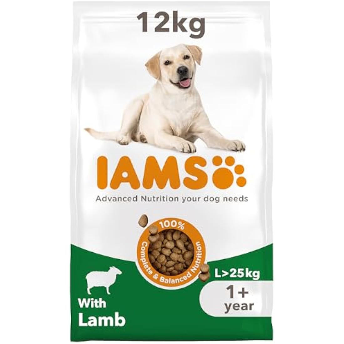 IAMS Adult Large Breed Dry Dog Food – Lamb & Rice Wheat Free 12kg