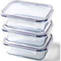 Franklin Lade Glass Food Storage Containers – 3pc Extra Large Set