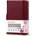 Clever Fox Password Book 2nd Edition - Pocket Login Organizer - Wine Red