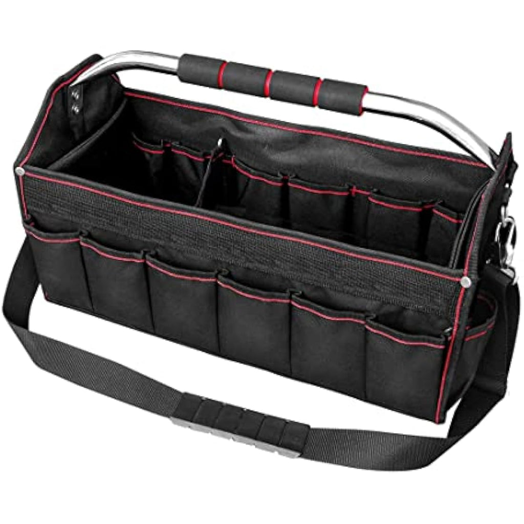 HAUTMEC 18 Inch Foldable Tool Tote Bag | 27 Pockets & Molded Base