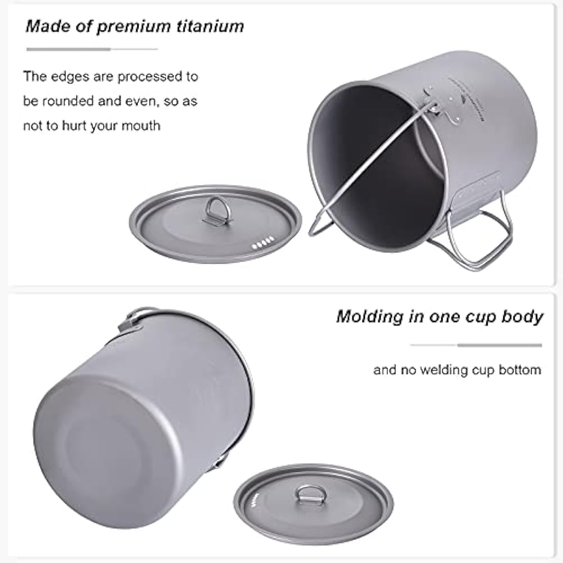 Boundless Voyage 1250ml Titanium Pot | Ultralight Camping Mug
