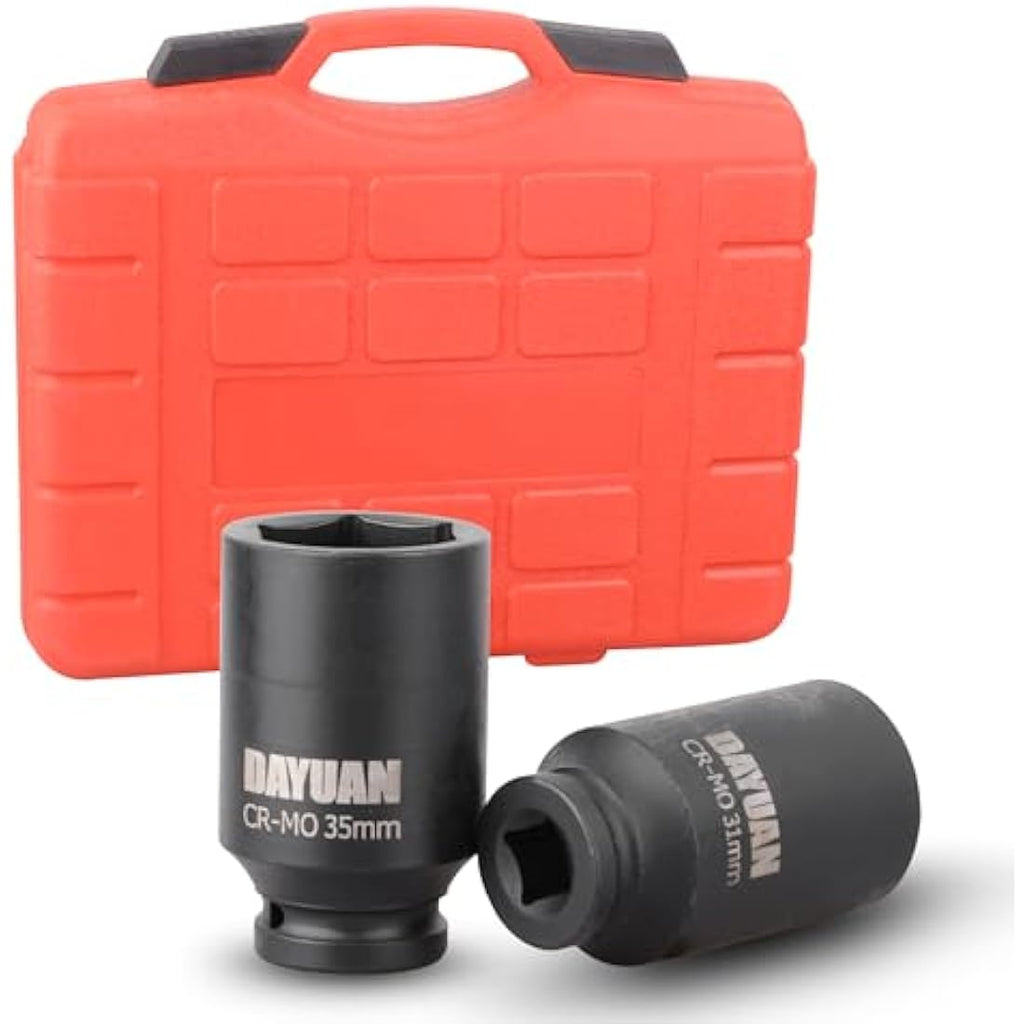 9-Piece Axle Hub Nut Impact Socket Set | 1/2" Drive 29-38mm