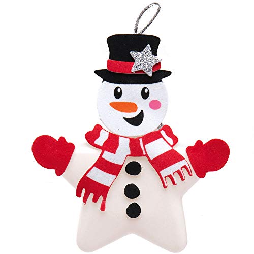 Baker Ross Snowman Star Bauble Kits – DIY Christmas Craft (Pack of 6)