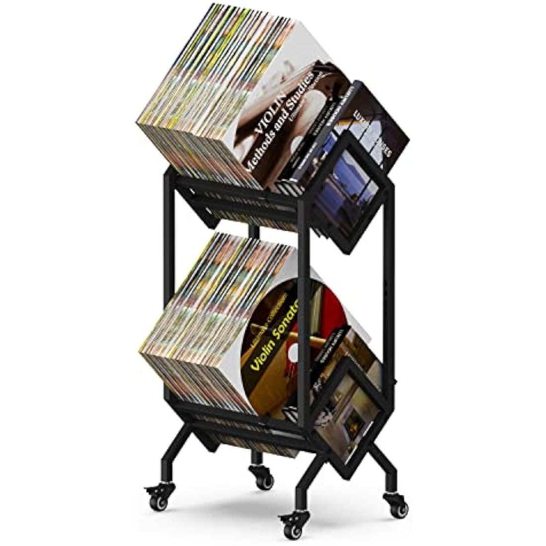 Vinyl Record Storage Rack – Mobile Metal LP Display Stand