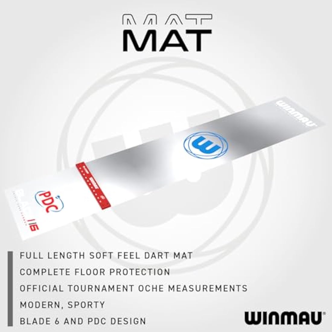 Winmau Clearzone Darts Mat – Professional PVC Floor Protector with Raised Oche