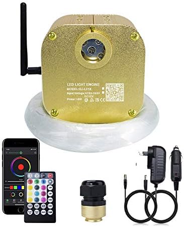 Kingmaled 16W RGBW Fiber Optic Star Ceiling Light Kit with App Control