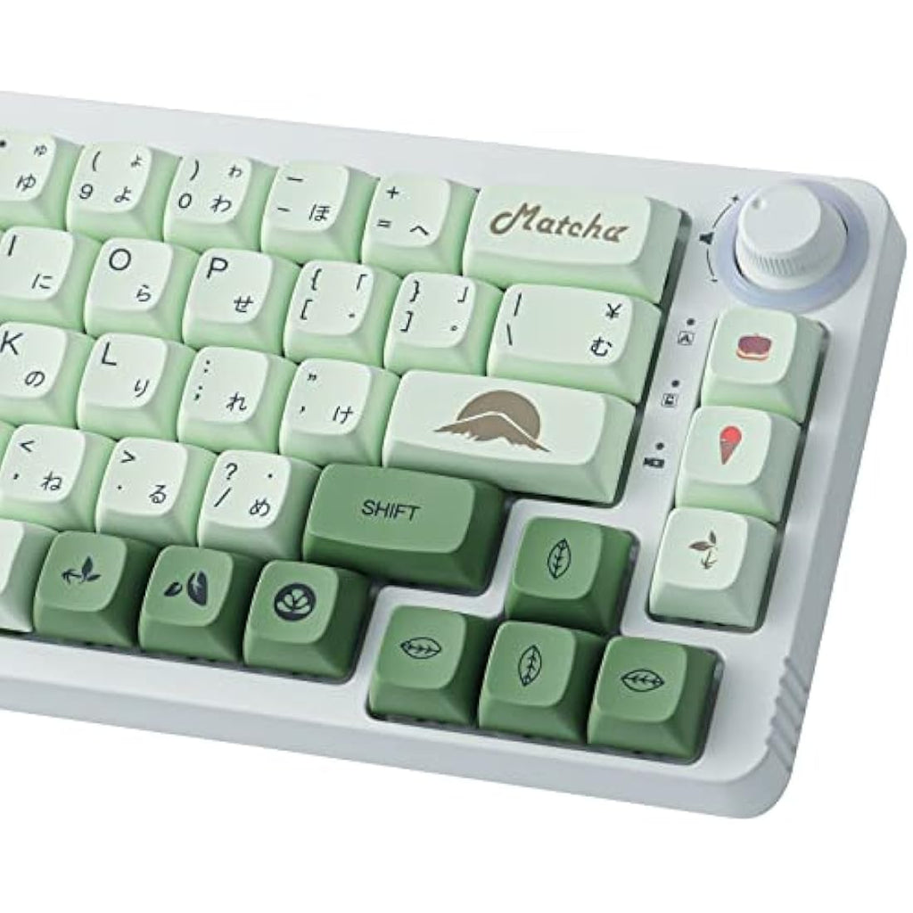 Sunzit Matcha PBT Keycaps - 124 Key XDA Profile Dye-Sub for Cherry MX