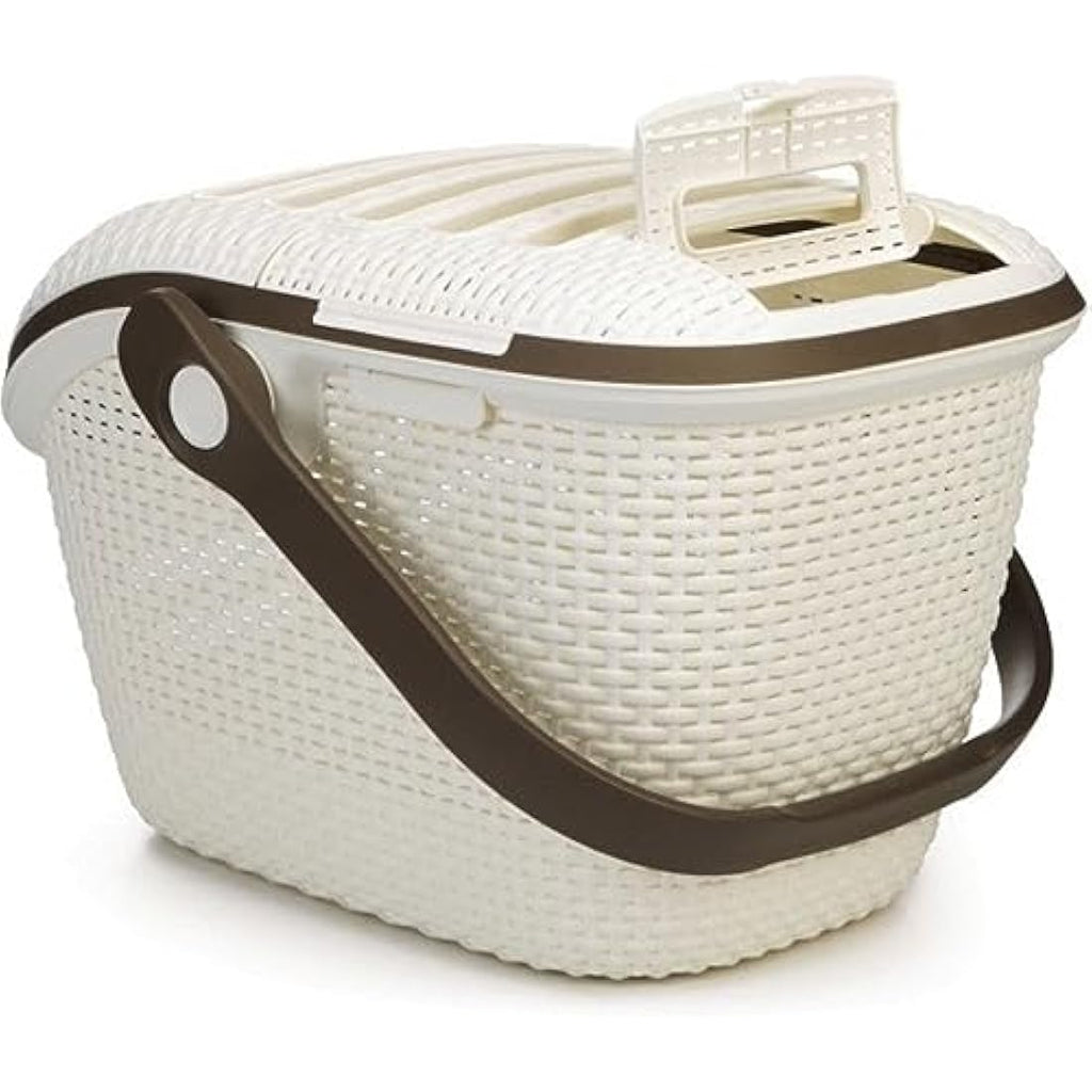 Curver Pet Carrier White – Ventilated Dog and Cat Travel Box, 51cm